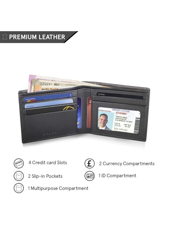 Cross Classic Century Branded Bi-Fold ID Wallets for Men Leather with Easy Compartment for Card - Black