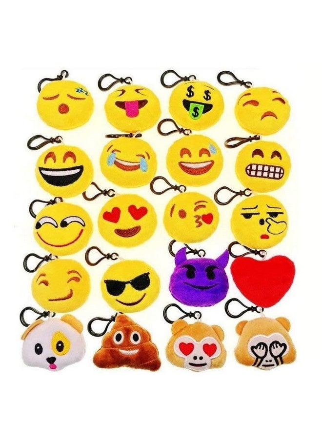 Party Propz Emoji Keychain for girls - 6 Pcs Assorted Smiley Keychain Return Gift for Kids | Smiley Boys Keychain | Birthday Return Gifts for Kids | Emoji Theme Cute Keychains | Key chain for Kids