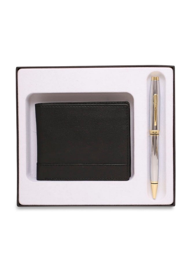 Coventry Chrome Medalist Ball Point Pen With Coin Wallet