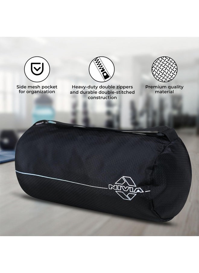 NIVIA Basic Duffle Polyester Bag/Gym Bags/Adjustable Shoulder Bag for Men/Duffle Gym Bags for Men/Fitness Bag/Carry Bags/Sports & Travel Bag/Sports Kit/Duffle Bags Travel (Black)