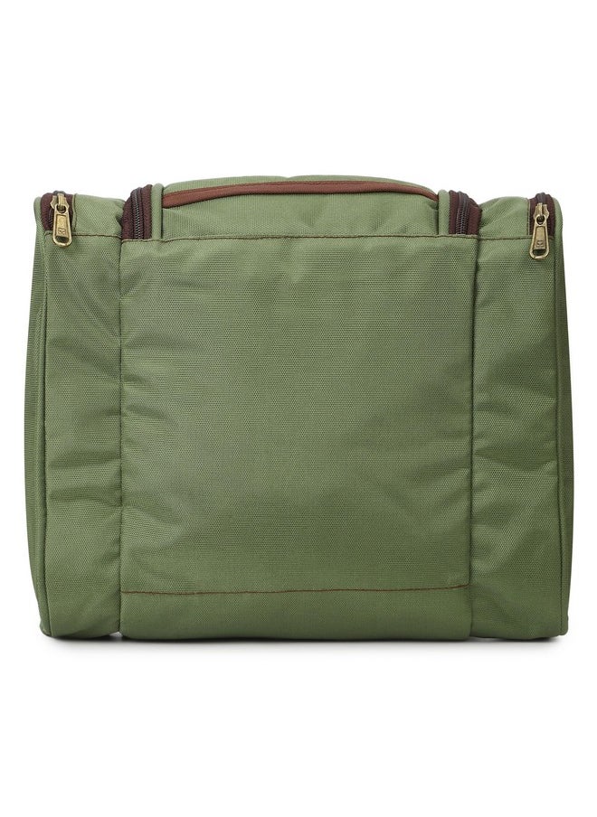Swiss Military Toiletry Bag for Men, Women| Makeup Pouch for Travelling, Travel Organizer,Water Resistant, Premium Polyester, Multiple Compartments with Quick Access Pocket,Durable Zippers,Green,1