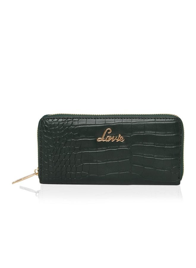 Lavie Women's Glossy Sacy Zip Around Wallet/Purse Handbag [Green]