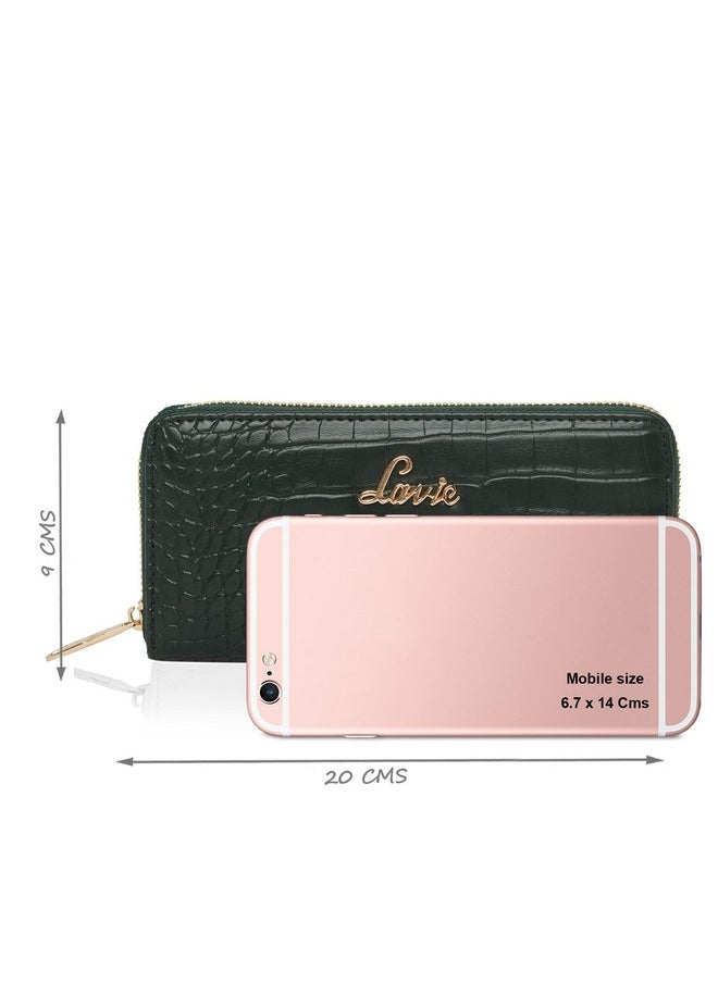 Lavie Women's Glossy Sacy Zip Around Wallet/Purse Handbag [Green]