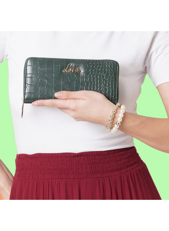 Lavie Women's Glossy Sacy Zip Around Wallet/Purse Handbag [Green]