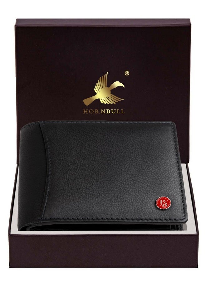 HORNBULL Themes Black RFID Blocking Leather Wallet for Men | Wallets Men Leather