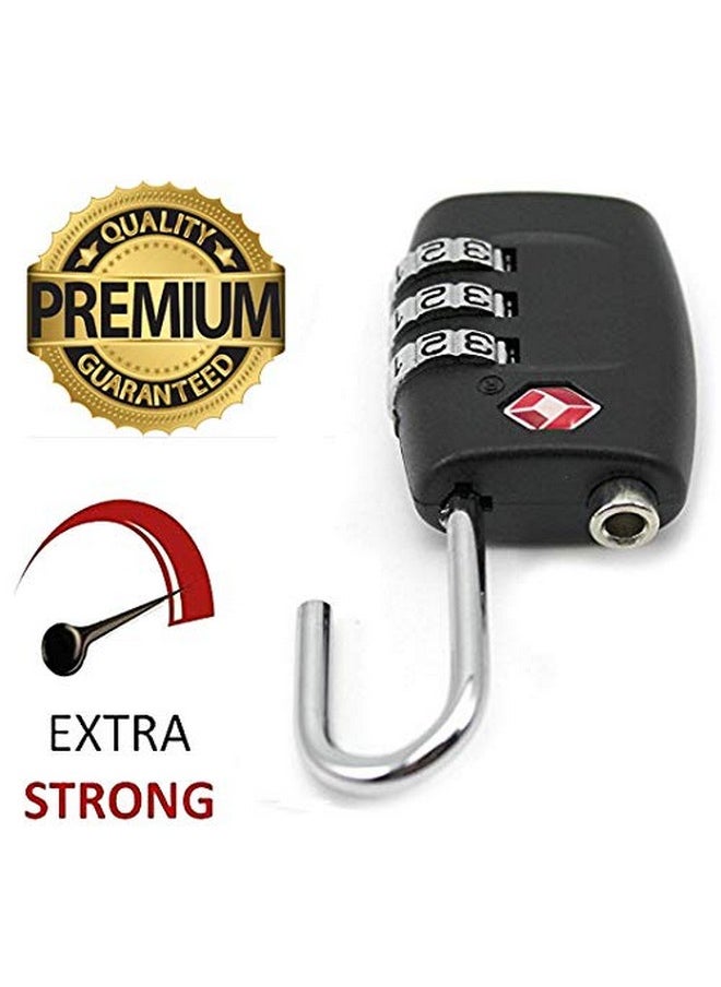 DOCOSS-Set of 2-331-METAL TSA Lock 3 Digit for Luggage Bag International Number Password Travel Locks(Muliti-Color)