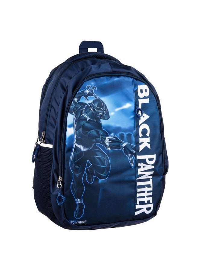 Kuber Industries Marvel Black Panther School Bags | Kids School Bags | Collage Bookbag | Travel Backpack | School Bag for Girls & Boys | School Bag with 5 Compartments | Include Bag Cover | Blue