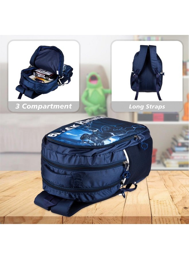Kuber Industries Marvel Black Panther School Bags | Kids School Bags | Collage Bookbag | Travel Backpack | School Bag for Girls & Boys | School Bag with 5 Compartments | Include Bag Cover | Blue
