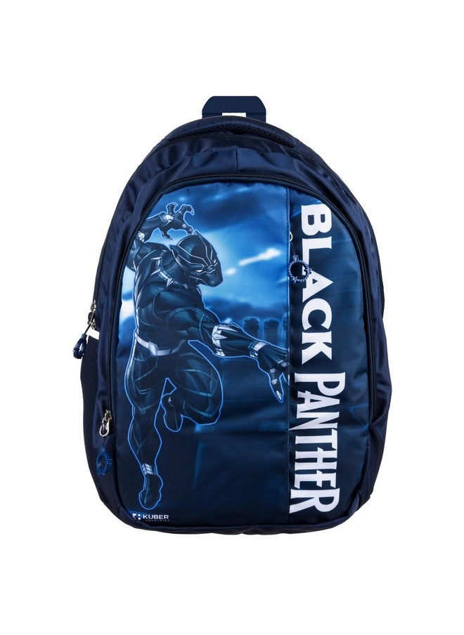 Kuber Industries Marvel Black Panther School Bags | Kids School Bags | Collage Bookbag | Travel Backpack | School Bag for Girls & Boys | School Bag with 5 Compartments | Include Bag Cover | Blue