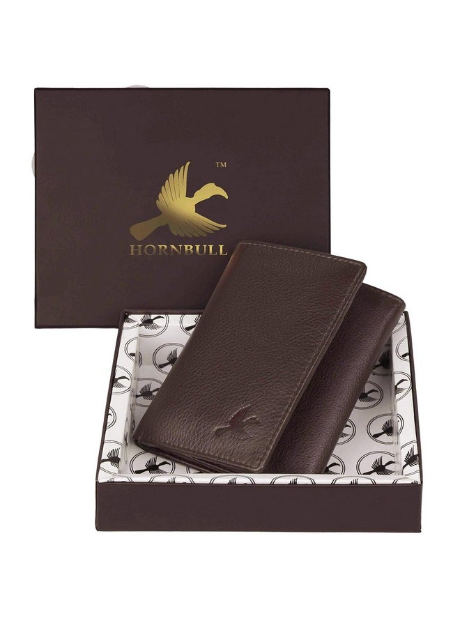 HORNBULL Men's Brown Tri Fold Genuine Leather Wallet for Men | Branded Mens Wallet with RFID Blocking | Classic Design Gift Wallet for Mens and Boys