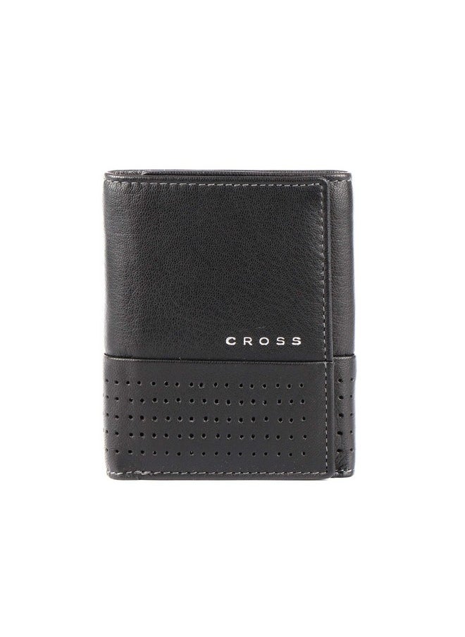 Cross Erie Men's Leather Tri-Fold Wallet -Black