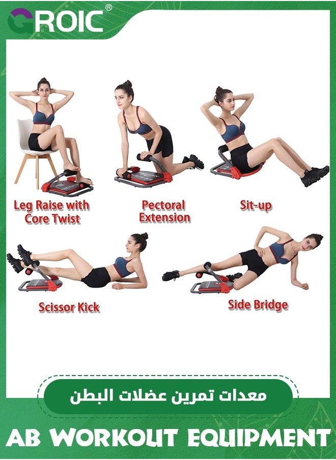 Ab Workout Equipment,Ab Machine for Stomach Workout,Ab Trainer Machine for Home, Ab Crunch Machine for Home Exercise,Sit Up Machine with Resistance Bands,Core Exercise Machine