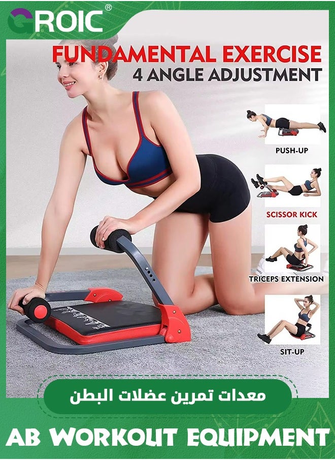 Ab Workout Equipment,Ab Machine for Stomach Workout,Ab Trainer Machine for Home, Ab Crunch Machine for Home Exercise,Sit Up Machine with Resistance Bands,Core Exercise Machine