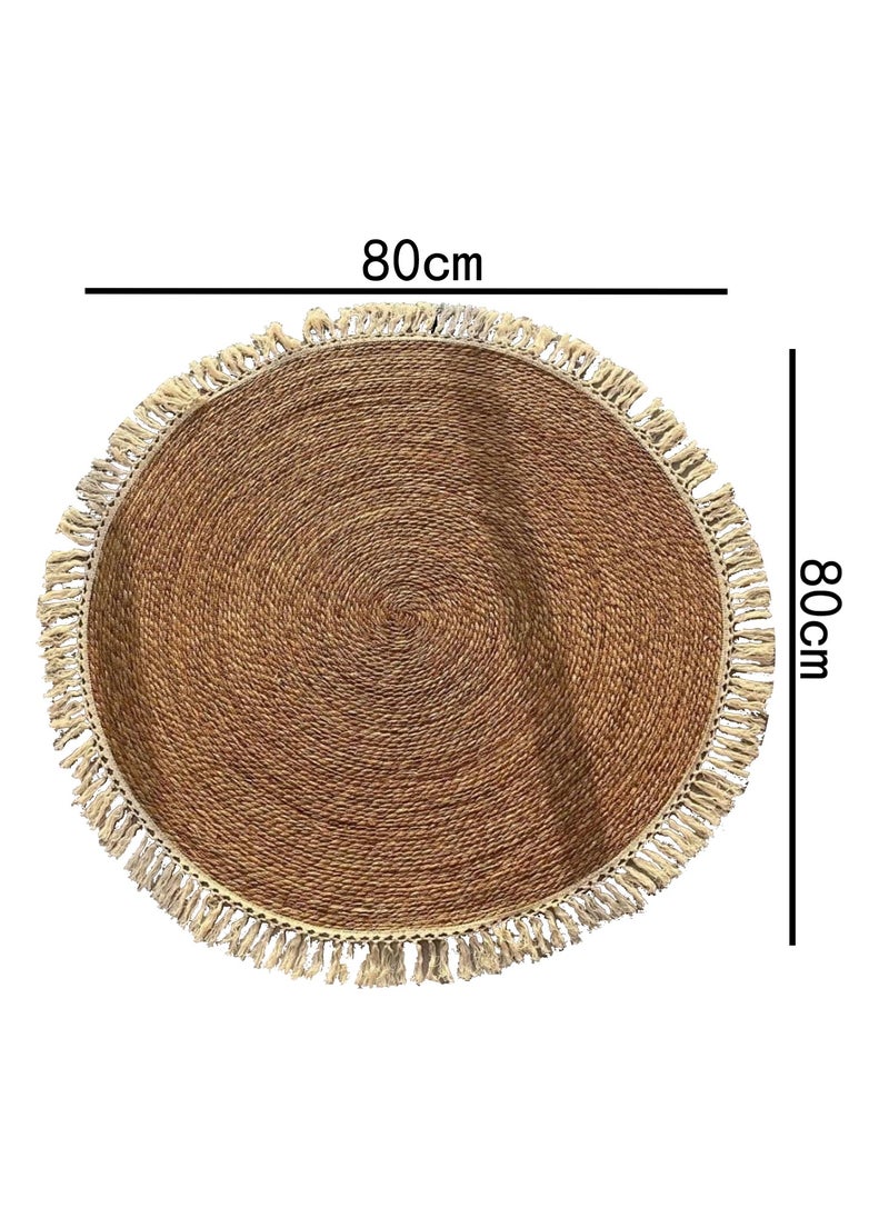 Jute Braided Rug Home Round Natural Hand Woven Reversible Rugs Living Room Kitchen