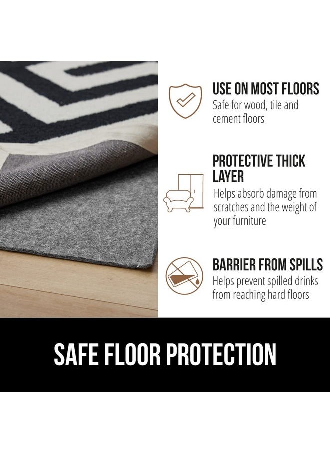 Gorilla Grip Felt and Natural Rubber Stay in Place Slip Resistant Rug Pad, 1/4” Thick, 5x7 FT Protective Padding for Under Area Rugs, Cushioned Gripper Pads, Carpet Runners, Hardwood Floors Protection