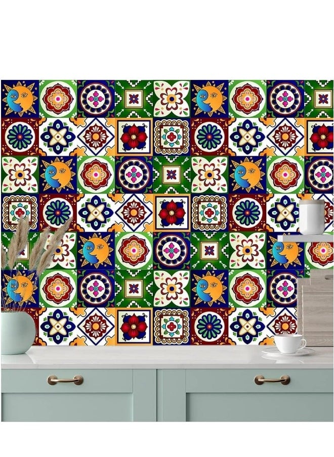 20Pcs Vintage Tile Stickers Wall Decor Bathroom Kitchen Sticker Decals Peel and Stick for Home Decal Vinyl DIY