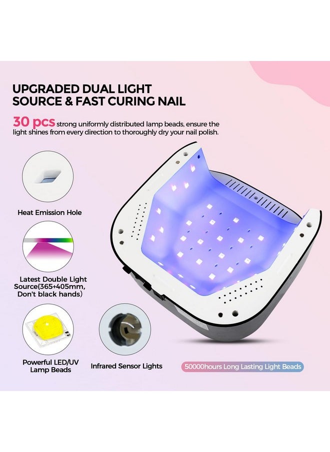 Lavinda UV LED Nail Lamp, 54W UV Nail Light for Gel Polish Acrylic Nails, Professional Gel Nail Lamp with Auto Sensor Fast Curing Nail Dryer 4 Timer Settings Nail Art Tools for Salon Home Use