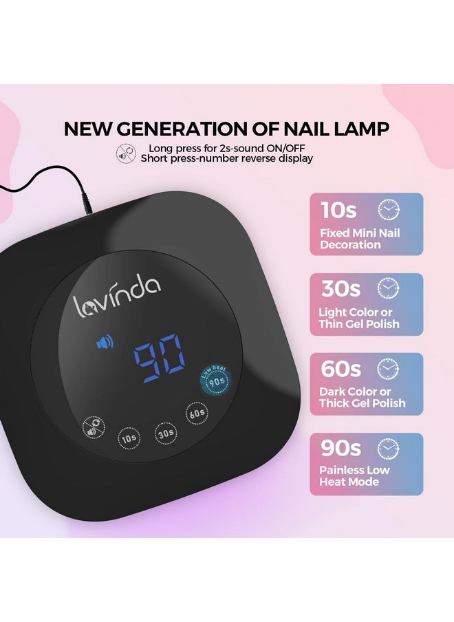 Lavinda UV LED Nail Lamp, 54W UV Nail Light for Gel Polish Acrylic Nails, Professional Gel Nail Lamp with Auto Sensor Fast Curing Nail Dryer 4 Timer Settings Nail Art Tools for Salon Home Use