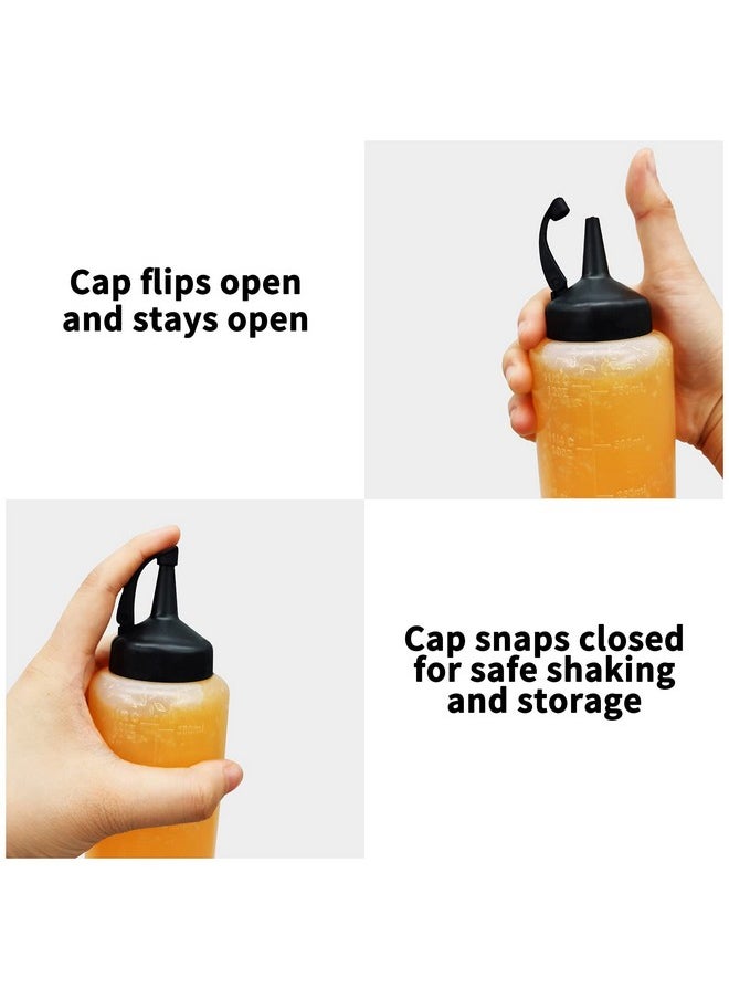 Jutoe 3PACK Plastic Squeeze Bottles,6 oz Plastic Squeeze Squirt Condiment Bottles With Leak-Proof Cap,Condiment Squeeze Bottles Ketchup Squeeze Bottle For Kitchen Use.