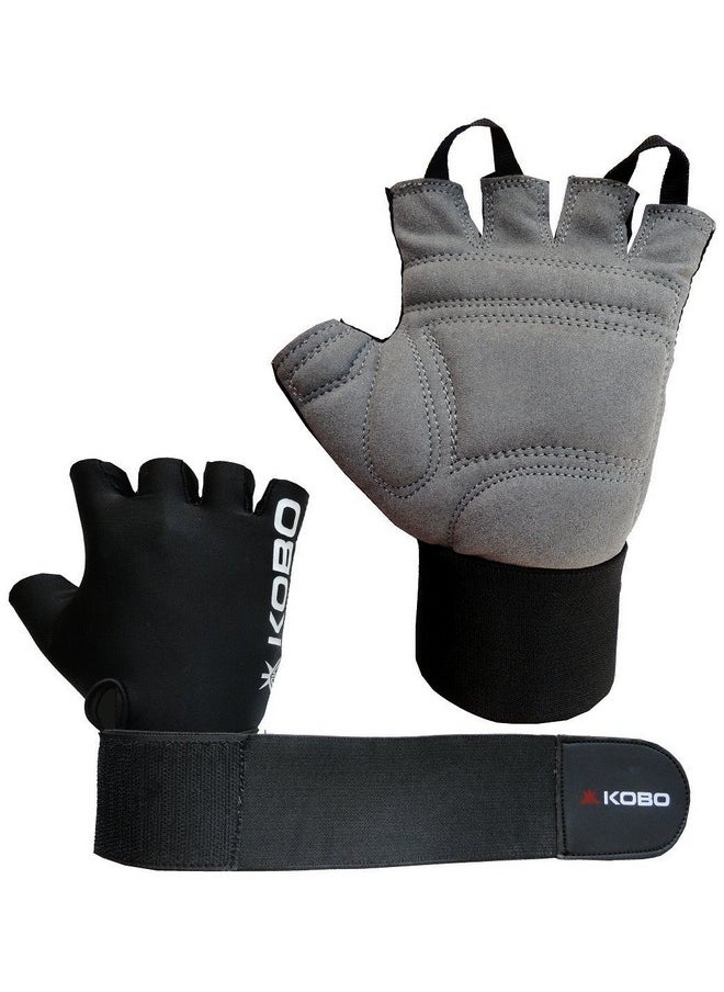 Spandex Wtg-09 Gym Gloves With Wrist Support, Medium (Black)