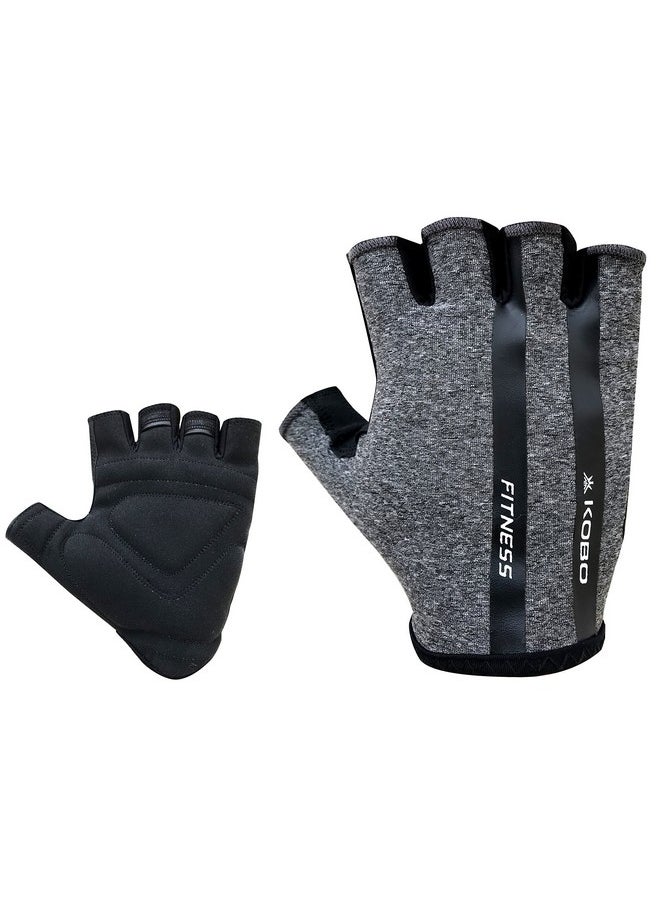 Wtg-23 Lycra-Spandex Gym Gloves, Medium (Grey)
