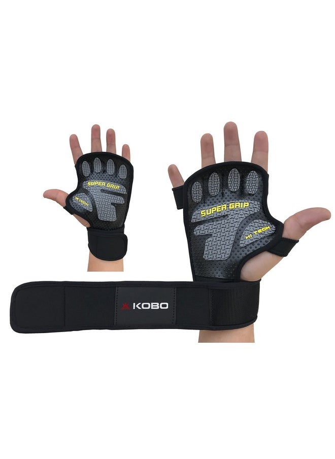 Kobo WTG-22 Lycra-Spandex Gym Gloves, Large (Black)