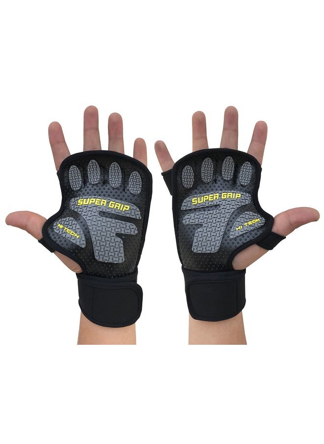 Kobo WTG-22 Lycra-Spandex Gym Gloves, Large (Black)
