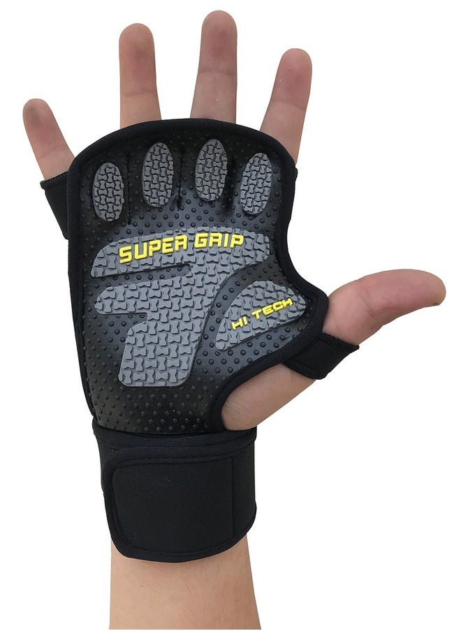 Kobo WTG-22 Lycra-Spandex Gym Gloves, Large (Black)