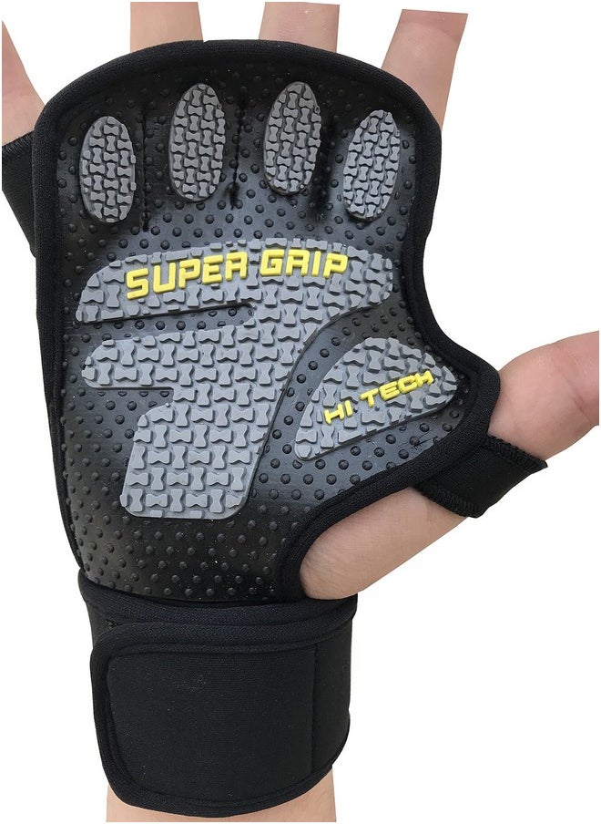 Kobo WTG-22 Lycra-Spandex Gym Gloves, Large (Black)