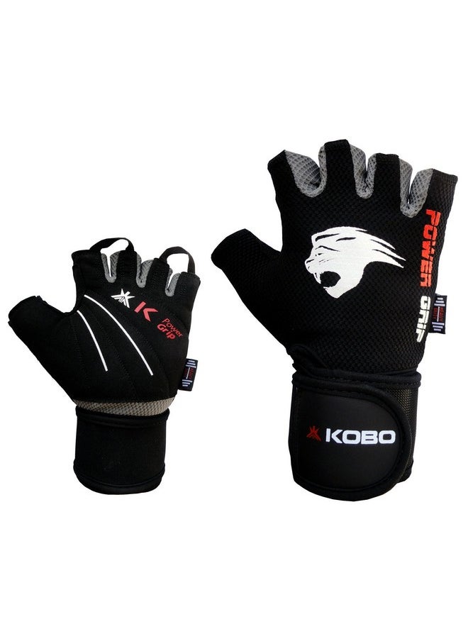 Weight Lifting Fitness Gym Gloves With Wrist Support (Medium)
