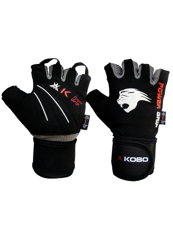 Weight Lifting Fitness Gym Gloves With Wrist Support (Medium)