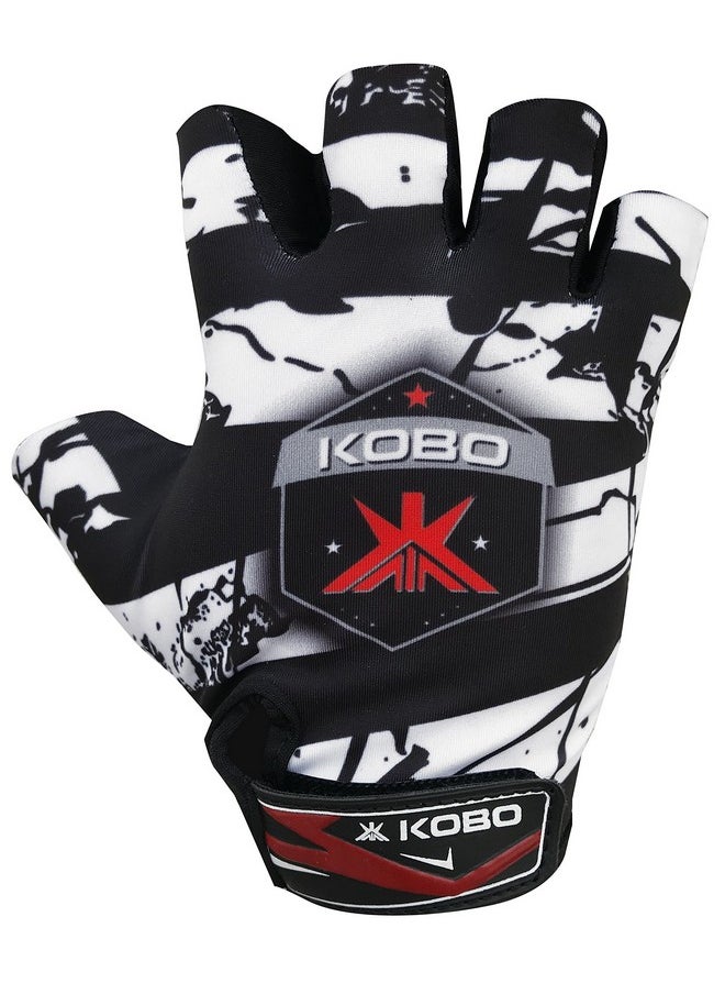 Kobo WTG-24 Lycra-Spandex Gym Gloves, Large (Black)