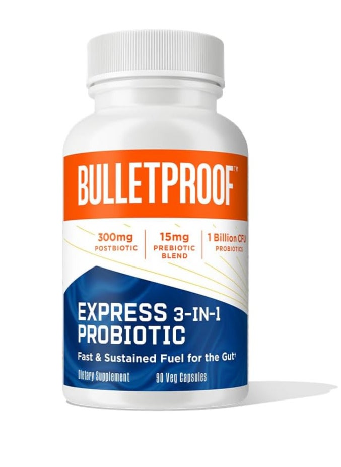 Express 3-in-1 Probiotic, 90 Count, Supplement for Fast and Sustained Gut Health