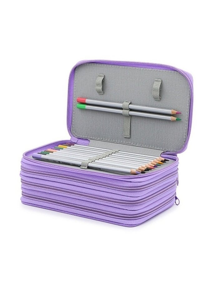 72-Hole Drawing Pen Storage Pencil Case,Purple