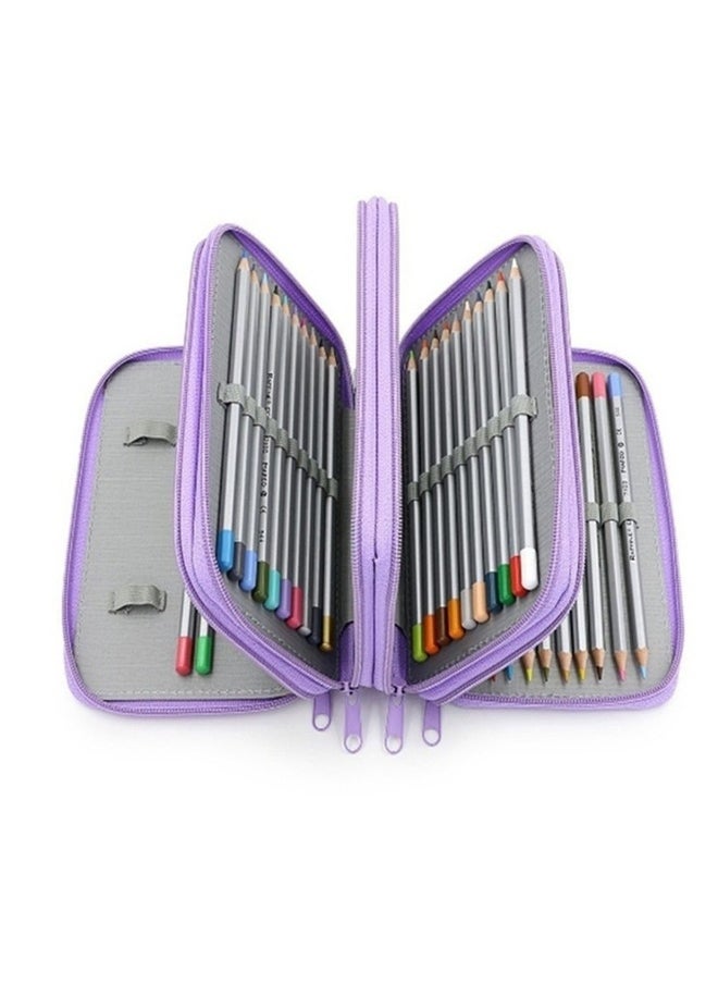 72-Hole Drawing Pen Storage Pencil Case,Purple