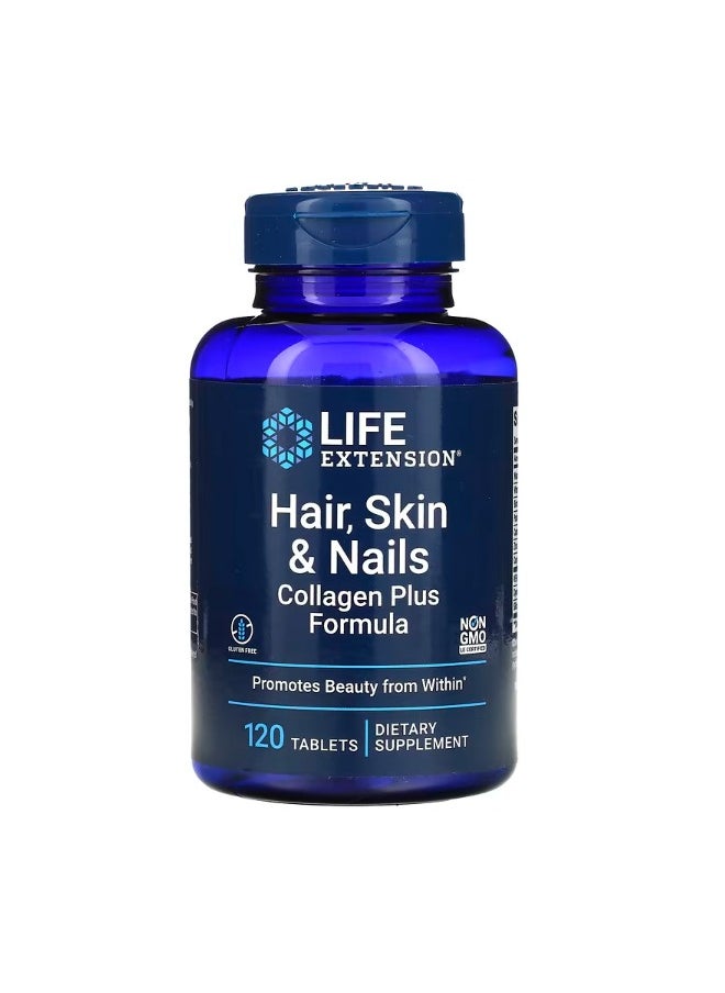 Hair Skin and Nails Collagen Plus Formula 120 Tablets