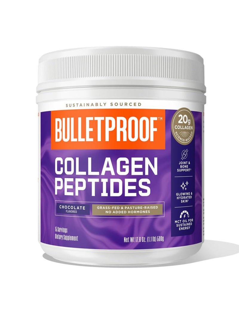 Collagen Peptides Protein Powder - Chocolate Flavored Hydrolyzed, Grass Fed, Pasture Raised, Ketogenic Diet, Amino Acid Building Blocks for High Performance (17.6 oz)