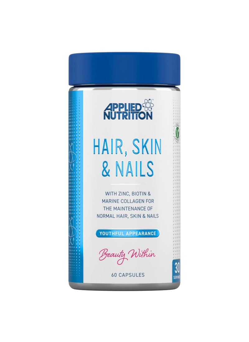 Applied Nutrition Hair, Skin & Nails: 60 Capsules for Healthy Glow & Strength