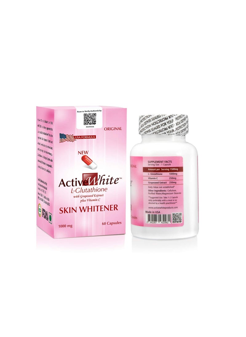 Active White L-Glutathione – Skin Whitening Capsules for a Brighter, Healthier Glow