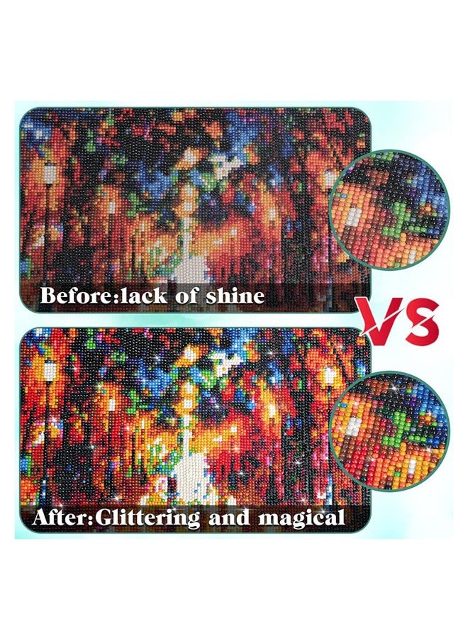 2PCS Diamond Painting Glue Sealing Wax Jigsaw Adhesive 240ML Diamond Painting Sealer Permanent Fixing and Glittering Effect Diamond Handicrafts Brightening Prevents Shedding Comes with Sponge Tip