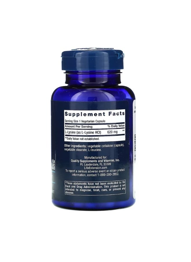 L Lysine 620 mg 100 Vegetarian Capsules