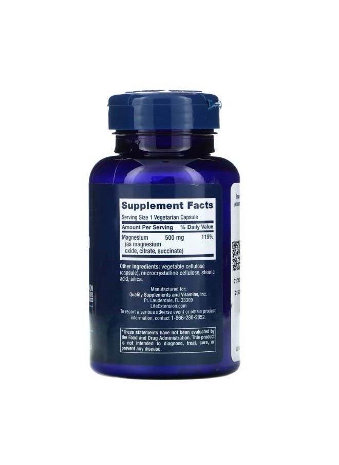Magnesium Caps 500 mg 100 Vegetarian Capsules