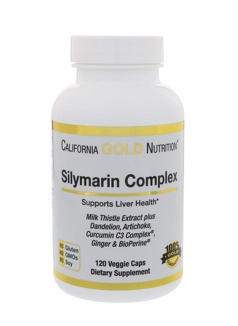 Silymarin Complex, Liver Health, Turmeric Milk Thistle Extract Plus Artichoke & Dandelion with BioPerine, 300mg, 120 Caps