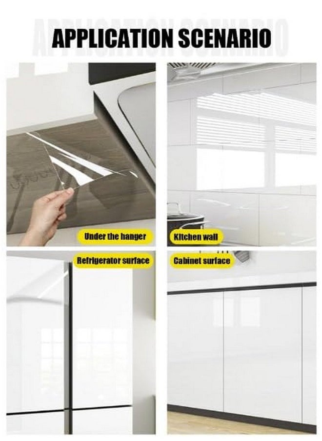 SUNBIRD Clear Kitchen Sticker, Waterproof Cupboard Sticker for Home Oil Proof Wallpaper (11in x 8 ft, Protective Film)