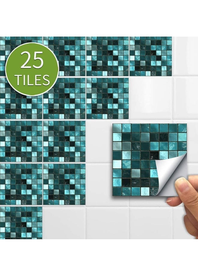 25 Pcs Self-Adhesive Tile Transfer For Home Decor Peel And Stick Decal, Water-Proof Backsplash Wall Sticker Kitchen Bathroom, 4X4Inch