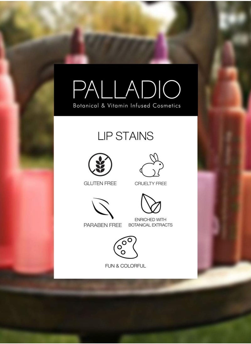 Palladio Lip Stain, Hydrating and Waterproof Formula, Matte Color Look, Longlasting All Day Wear Lip Color, Smudge Proof Natural Finish, Precise Chisel Tip...