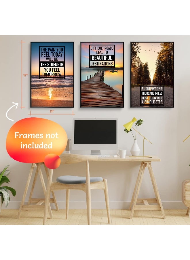 BPA  Inspirational Wall Art  Motivational Posters  Motivational Posters For Office Set of 6 11x17 in.