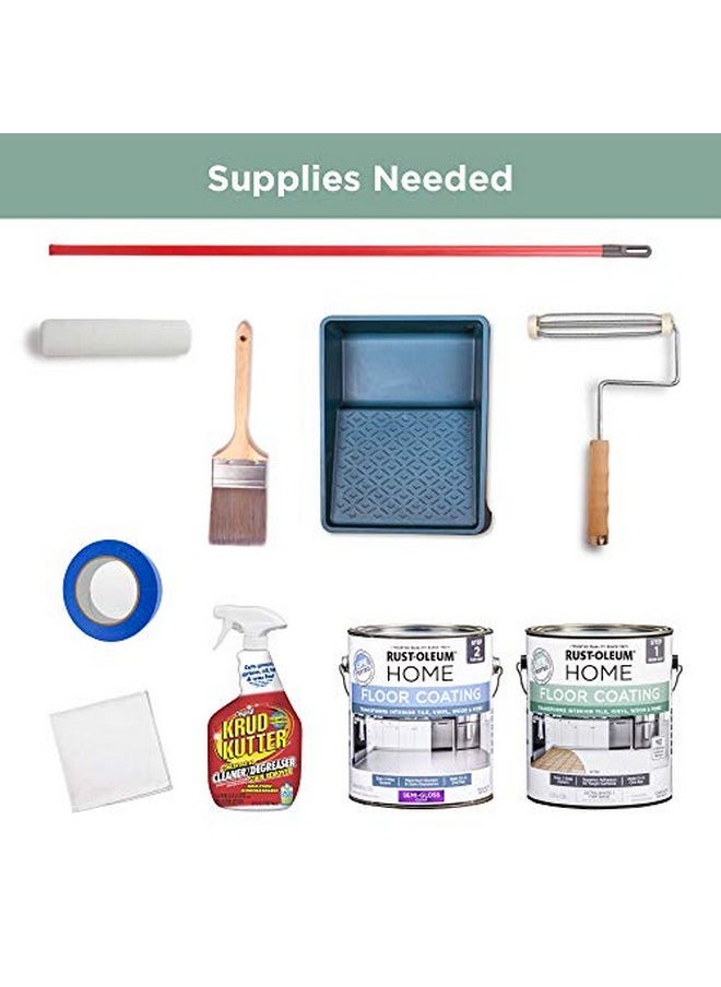 Rust-Oleum 367601 Home Interior Floor Coating Kit, Semi-Gloss Pearl Gray
