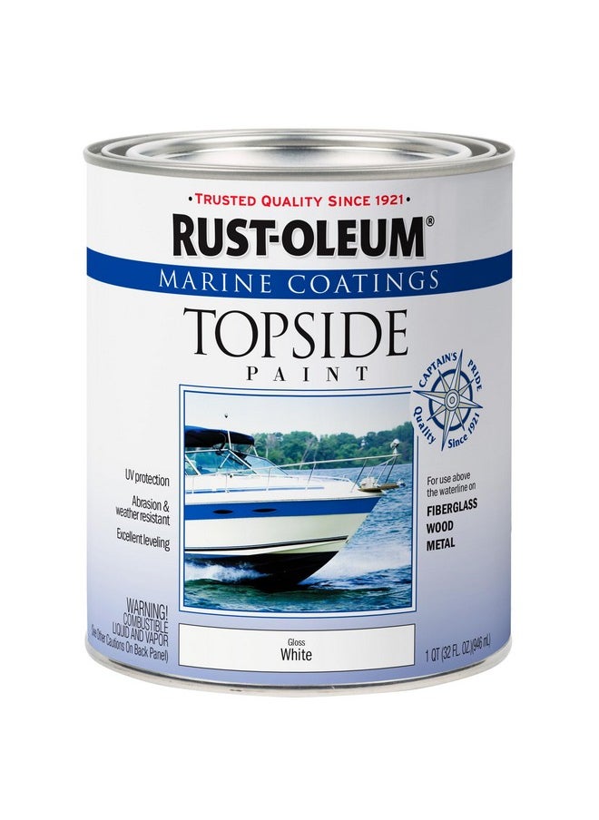 Rust-Oleum 206999 Marine Topside Enamel Paint, Gloss White, 1-Quart, 32 Fl Oz (Pack of 1)