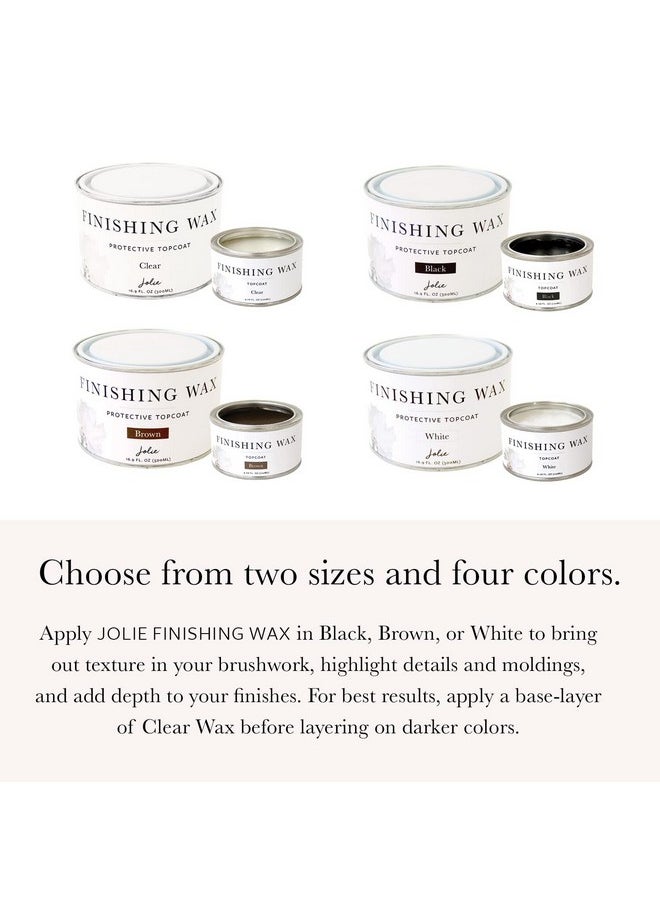 Jolie Finishing Wax - Protective topcoat Paint - Use on interior furniture, cabinets, walls, home decor and accessories - Odor-Free, Non-Hazardous - Black - 120 ml